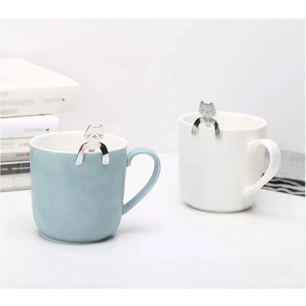 Silver Cat-Themed Coffee & Tea Spoons 3 pcs